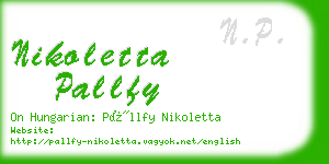 nikoletta pallfy business card